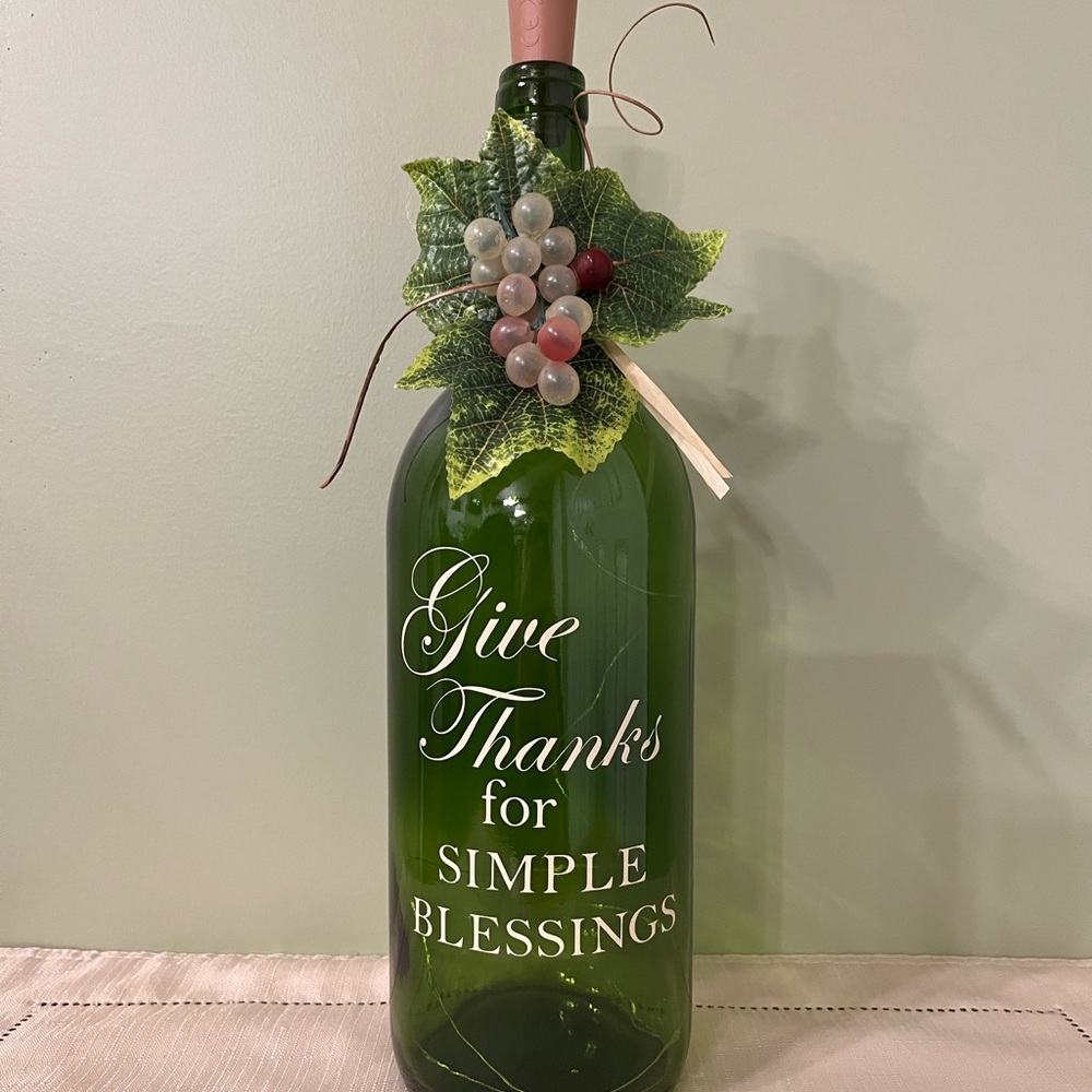 Decorated Wine Bottles, Thanksgiving, Fall, Home Decor
